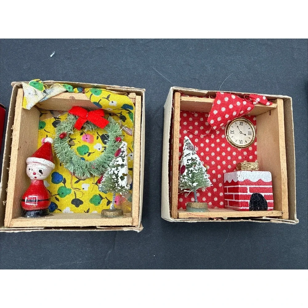 Vtg‎ Miniature Christmas House Decorations Commobore